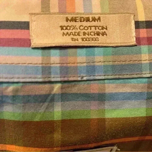 Peter Millar Striped 100% Cotton Button Down/ Button Up Dress Shirt Size Medium - Picture 8 of 9